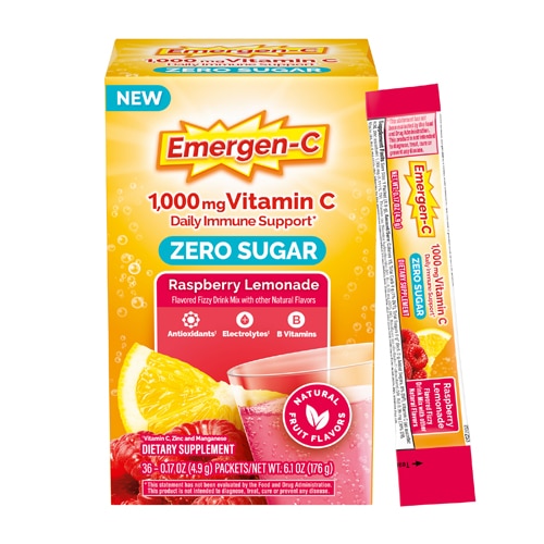 Emergen-C Zero Sugar Daily Immune Support Raspberry Lemonade