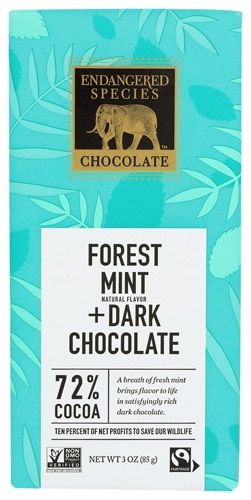 Endangered Species Dark Chocolate 72% Cocoa Forest Mint