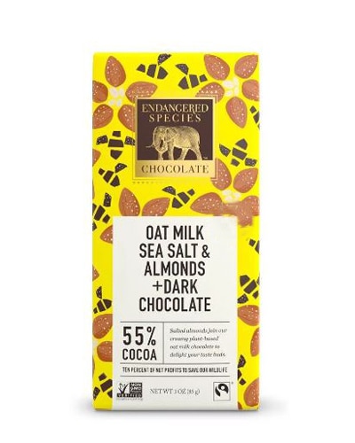 Endangered Species Oat Milk Sea Salt & Almonds Dark Chocolate Bar