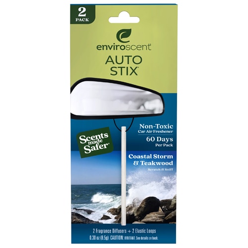 Enviroscent Auto Stix Car Air Freshener Coastal Storm & Teakwood