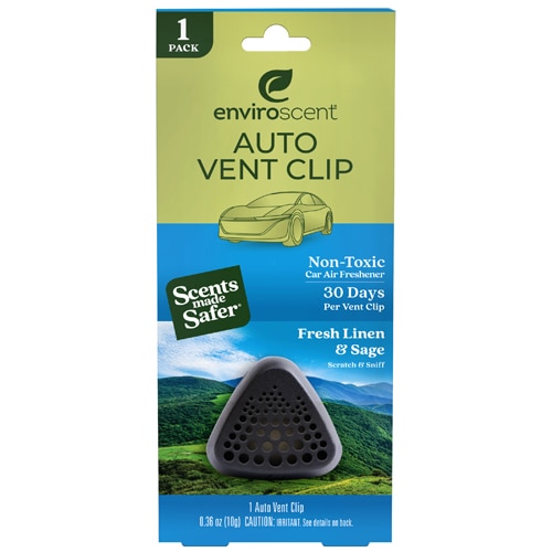 Enviroscent Car Vent Clip Starter Clip - Fresh Linen & Sage