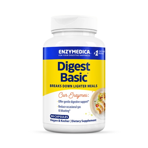 Enzymedica Digest Basic Digestive Enzymes for Sensitive Stomachs & Fast-Acting Gas & Bloating Relief