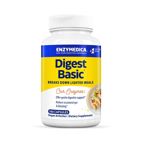 Enzymedica Digest Basic Digestive Enzymes for Sensitive Stomachs & Fast-Acting Gas & Bloating Relief