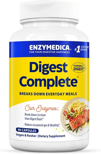 Enzymedica Digest Complete Digestive Enzymes for Fast-Acting Gas & Bloating Relief