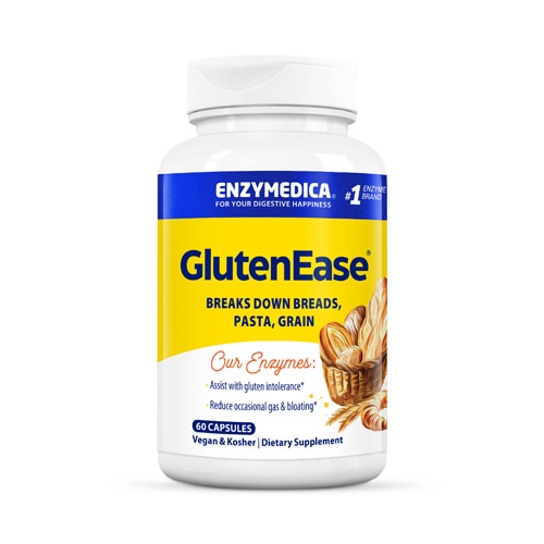 Enzymedica GlutenEase Digestive Enzymes for Food Intolerance with Fast Acting Gas & Bloating Relief