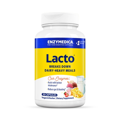 Enzymedica Lacto Maximum Strength Digestive Enzymes for Dairy Intolerance & Digestive Relief