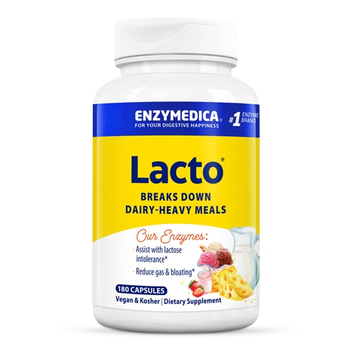 Enzymedica Lacto Maximum Strength Digestive Enzymes for Dairy Intolerance & Digestive Relief