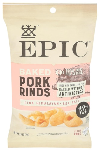 Epic Baked Pork Rinds Pink Himalayan and Sea Salt