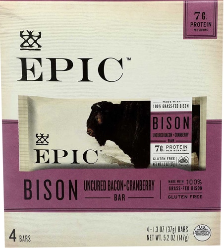 Epic Grass-Fed Bison Bacon Cranberry Bar