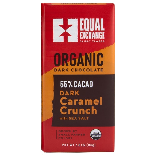 Equal Exchange Organic Dark Chocolate Bar Caramel Crunch with Sea Salt