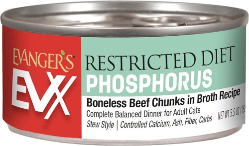 Evanger's EVX Restricted Diet Wet Cat Food Low Phosphorus Beef Chunks