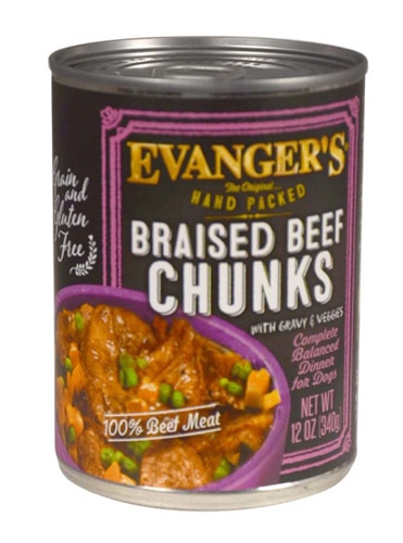 Evanger's Hand-Packed Dog Food Braised Beef Chunks with Gravy