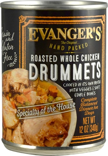 Evanger's Hand-Packed Dog Food Roasted Chicken Drummets