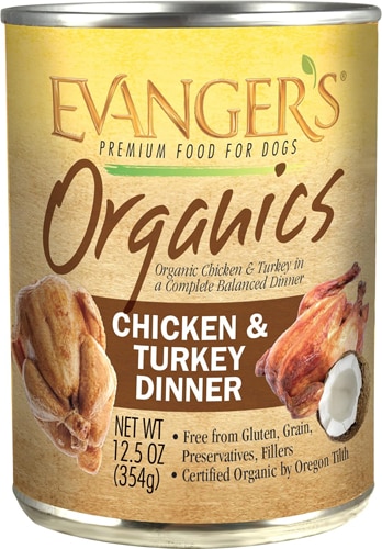 Evanger's Organics Premium Wet Dog Food Chicken & Turkey