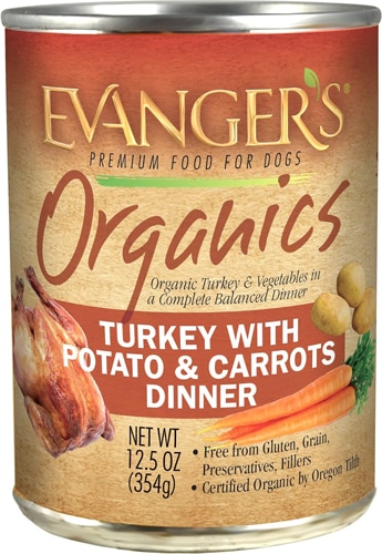 Evanger's Organics Premium Wet Dog Food Turkey with Potato & Carrots