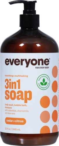 Everyone 3in1 Soap Body Wash Bubble Bath Shampoo Cedar and Citrus