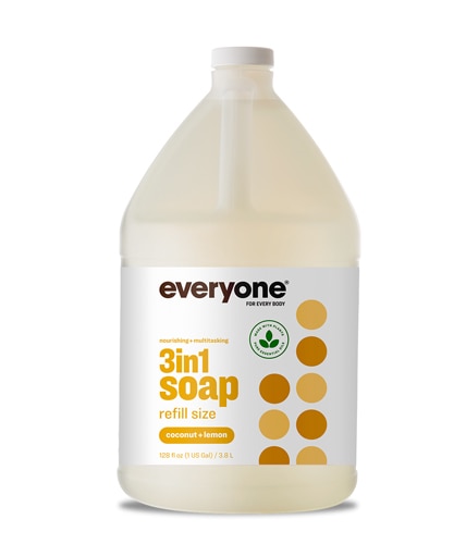 Everyone 3in1 Soap Body Wash Bubble Bath Shampoo Refill Coconut + Lemon