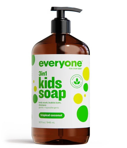 Everyone Kids Soap 3in1 Body Wash Shampoo Bubble Bath Tropical Coconut