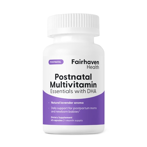 Fairhaven Health Postnatal Multivitamin Essentials with DHA - Daily Support for Postpartum Moms and Newborn Babies