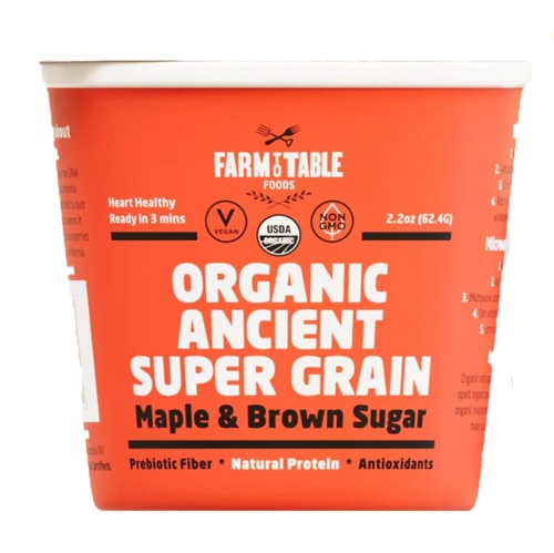 Farm To Table Organic Maple & Brown Sugar Ancient Grain Oatmeal Cup