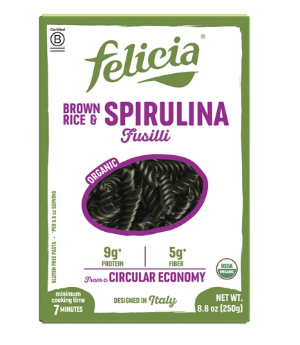 Felicia Organic Pasta Brown Rice and Spirulina Fusilli