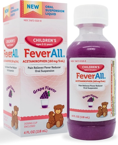 FeverAll Children's Acetaminophen Liquid Grape