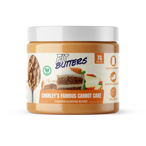 Fit Butters Cashew Almond Butter Vegan Charley's Famous Carrot Cake