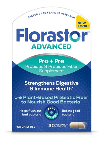 Florastor Probiotic & Fiber Supplement - Improves Digestion by Breaking Down Carbs & Sugars