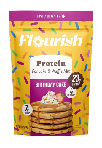 Flourish Protein Pancake Mix Birthday Cake