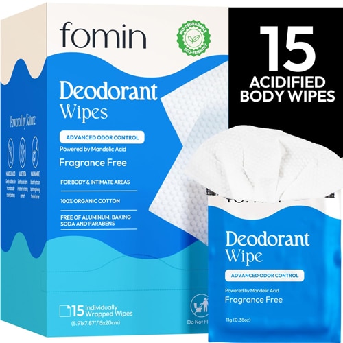 Fomin' AHA Deodorant Wipes Aluminum Free - Fragrance Free