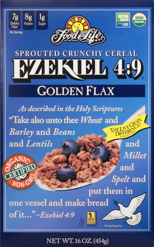 Food For Life Organic Ezekiel 4:9 Sprouted Crunchy Cereal Golden Flax