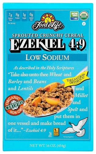 Food For Life Organic Ezekiel 4:9 Sprouted Crunchy Cereal Low Sodium