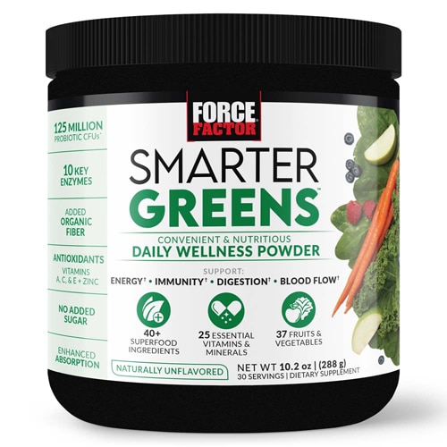 Force Factor Smarter Greens Daily Wellness Powder Naturally Unflavored