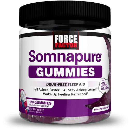 Force Factor Somnapure Gummies Drug-Free Sleep Aid Dream Berry