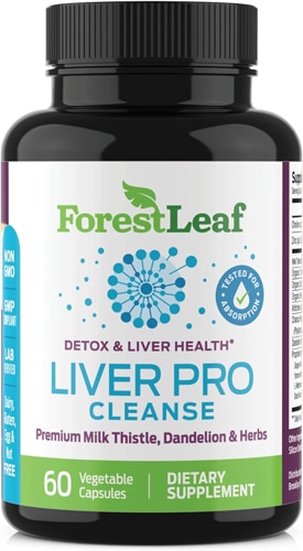 ForestLeaf Liver Pro Cleanse with Premium Milk Thistle Dandelion & Herbs