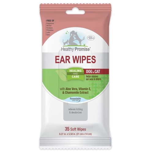 Four Paws Healthy Promise Ear Wipes for Cats and Dogs