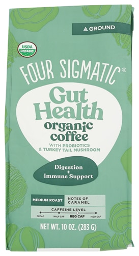 Four Sigmatic Ground Coffee With Probiotics & Turkey Trail Mushrooms Happy Gut