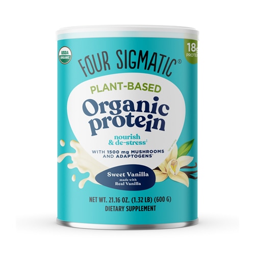 Four Sigmatic Organic Plant-Based Protein with Immune Supporting Mushrooms & Adaptogens Sweet Vanilla