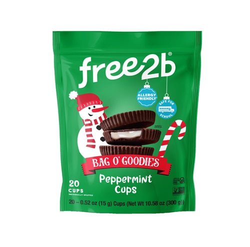 Free2b Bag O' Goodies Dark Chocolate Cups Peppermint