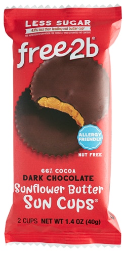 Free2b Sun Cups with Sunflower Butter Gluten & Dairy Free Dark Chocolate