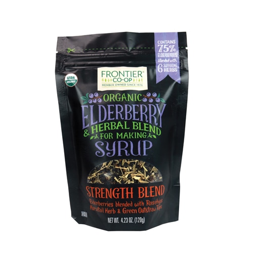 Frontier Co-Op Organic Elderberry & Herbal Blend for Making Syrup Strength Blend