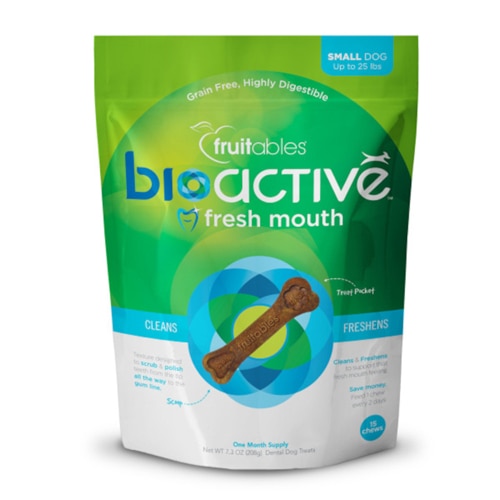 Fruitables BioActive Fresh Mouth Dental Dog Chews 7.3 oz - Small