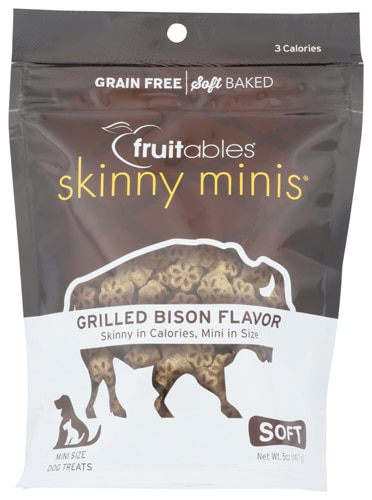 Fruitables Skinny Minis Soft Dog Treats Grilled Bison