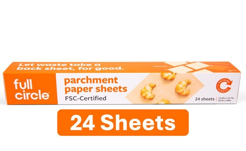 Full Circle Parchment Paper Baking Sheets Unbleached
