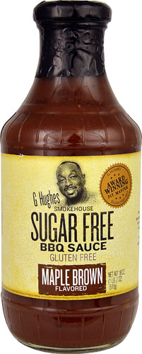 G Hughes Smokehouse Sugar Free BBQ Sauce Maple Brown