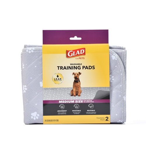 GLAD Pets Washable Training Pads 24" x 36" 2 Pads - Medium