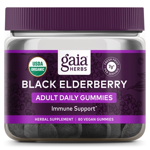 Gaia Herbs Black Elderberry Adult Daily Gummies