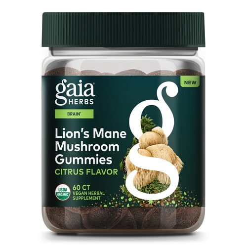 Gaia Herbs Lion's Mane Mushroom Gummies Citrus