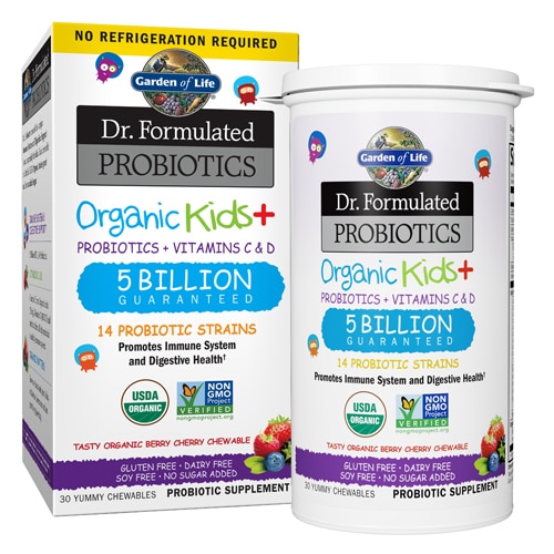 Garden of Life Dr. Formulated Probiotics Organic Kids Plus Berry Cherry