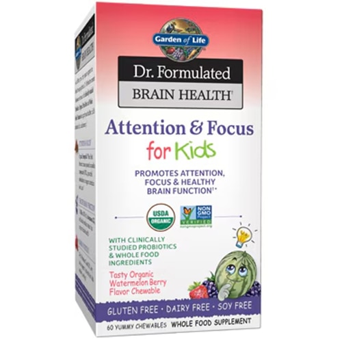 Garden of Life Kids Dr. Formulated Brain Health Attention & Focus Organic Watermelon Berry